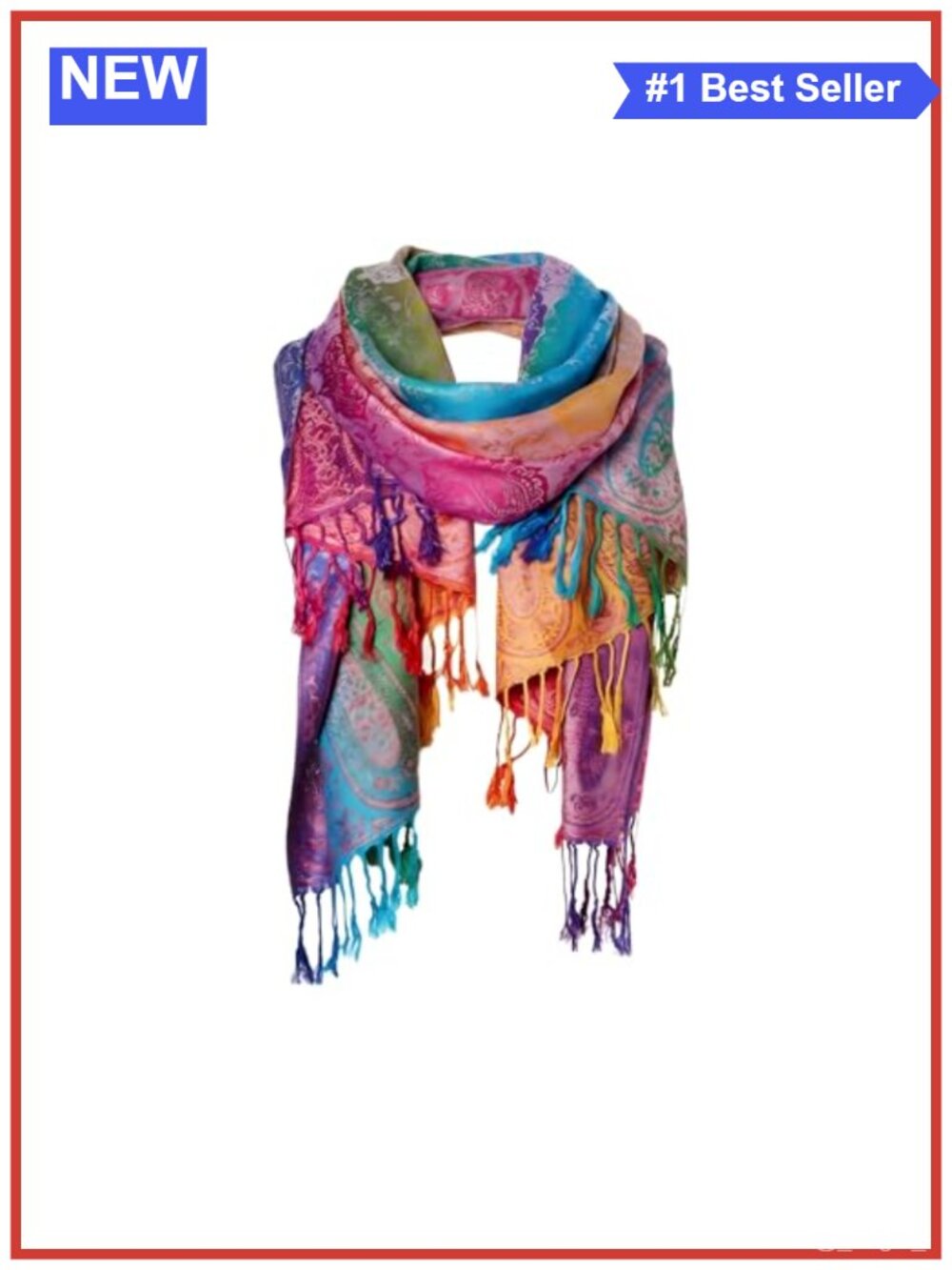 Luxury Silk Satin Shawl Wrap Fringed Pashmina Scarf